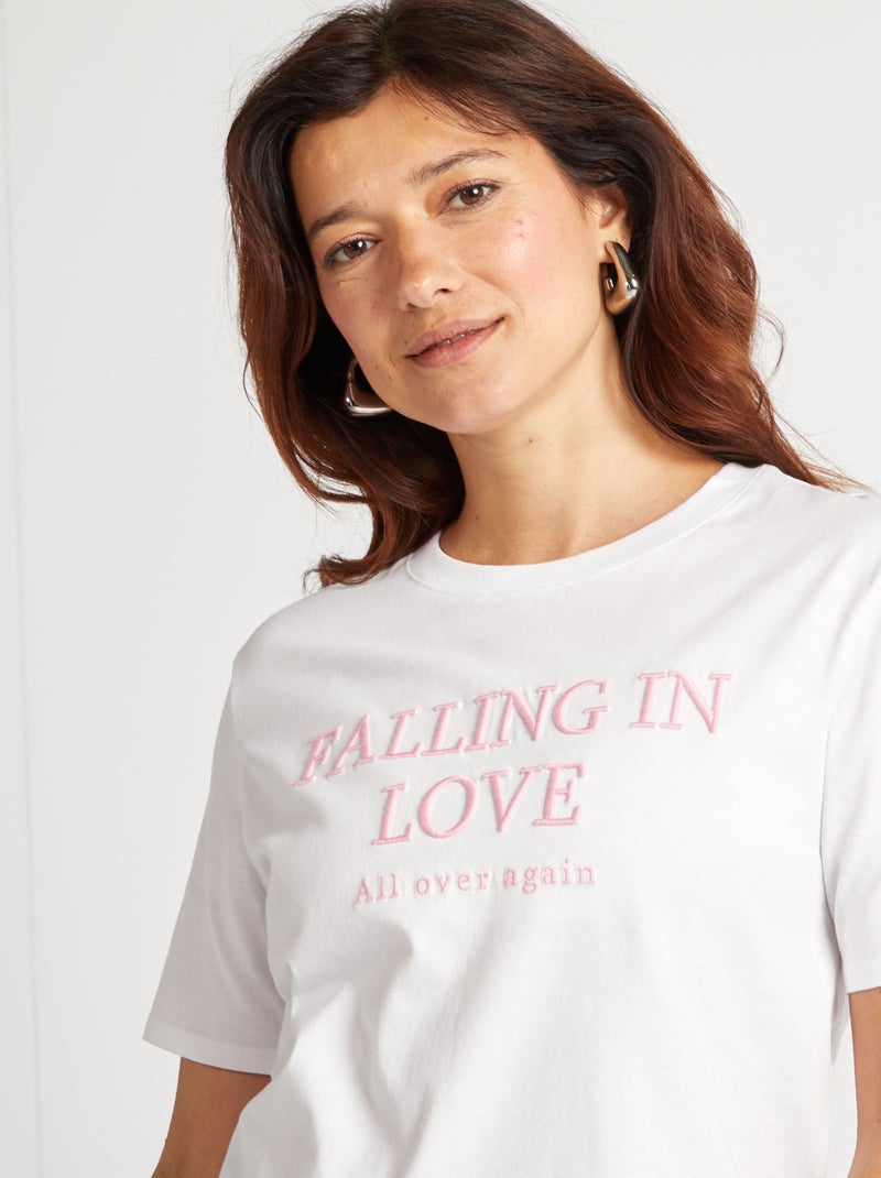 T-shirt de manga curta BRANCO - Kiabi