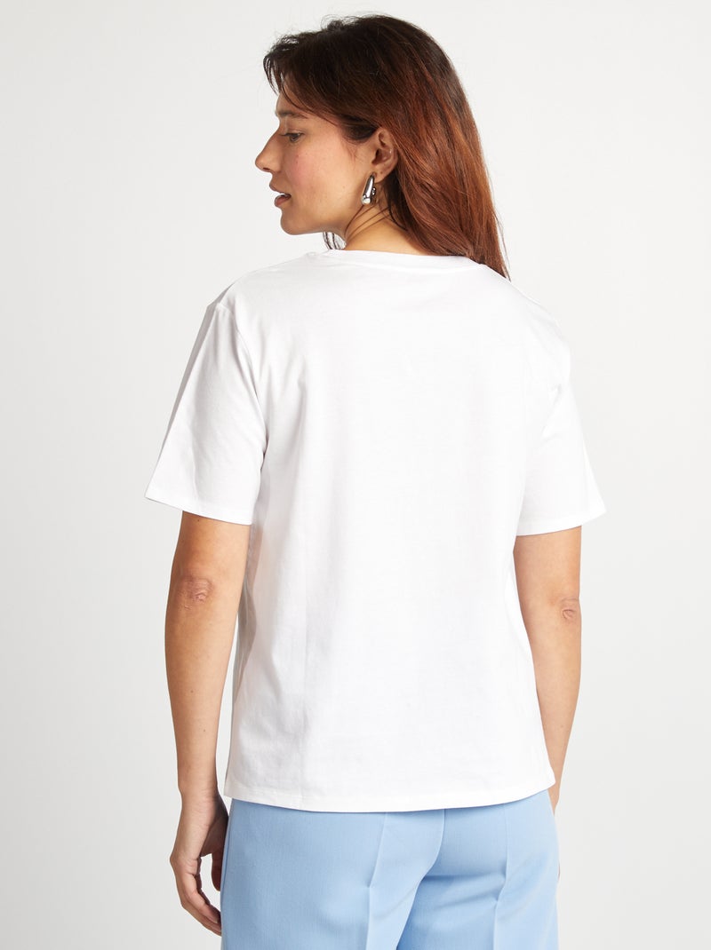 T-shirt de manga curta BRANCO - Kiabi