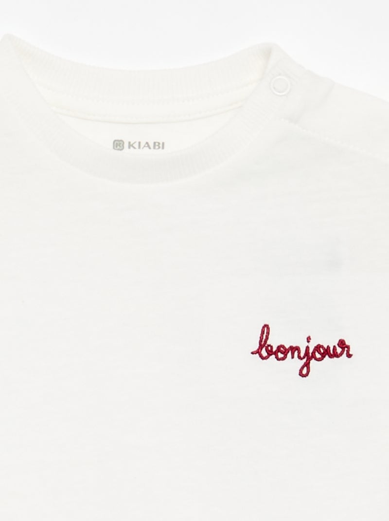 T-shirt de manga curta Branco - Kiabi
