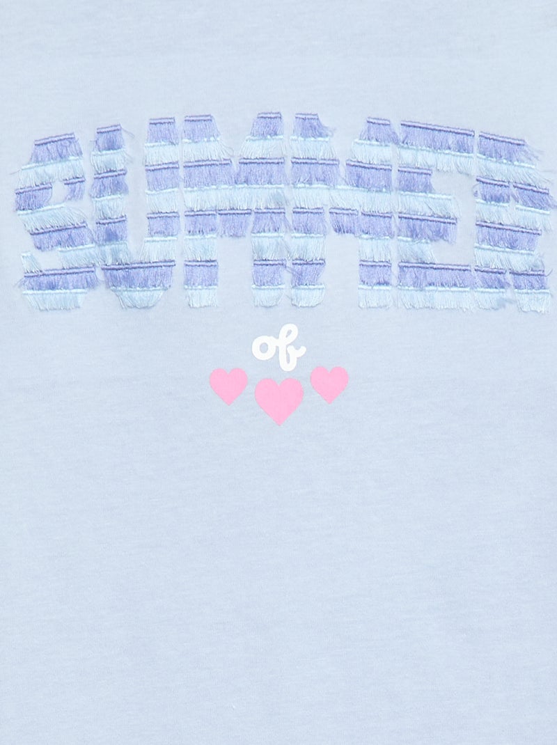 T-shirt de manga curta com animação Azul - Kiabi