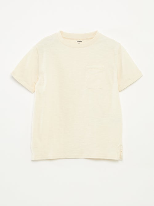 T-shirt de manga curta com bolso - Kiabi