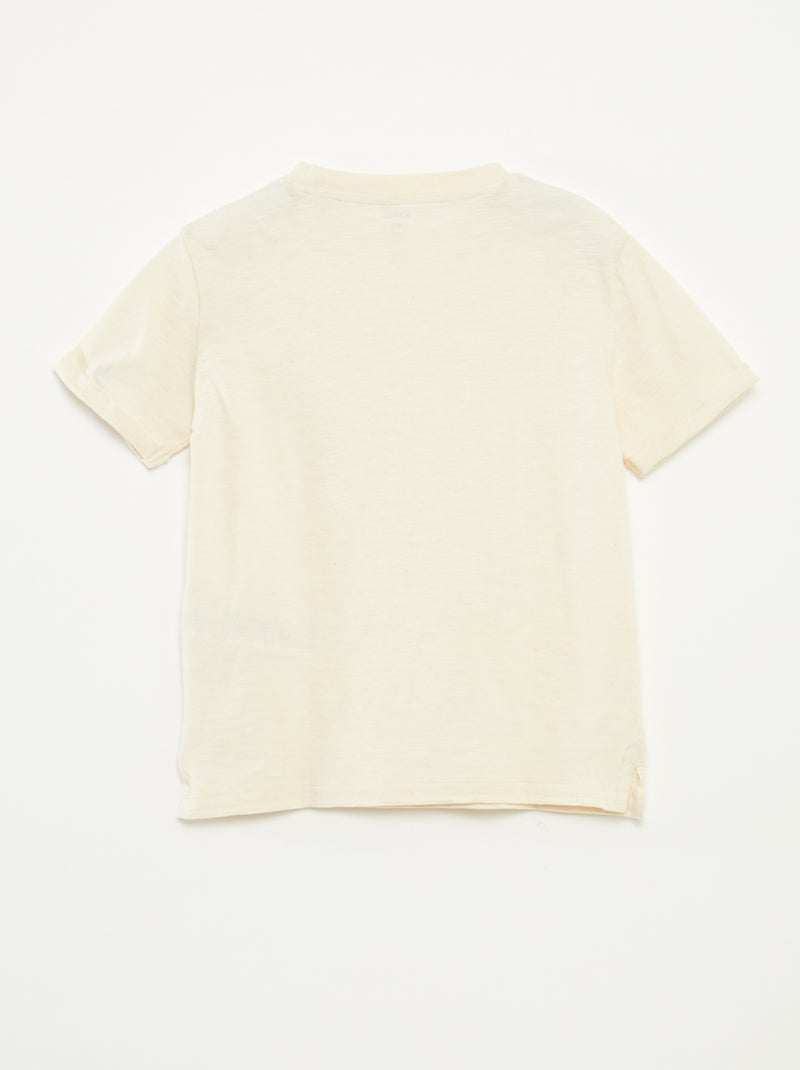 T-shirt de manga curta com bolso BEGE - Kiabi