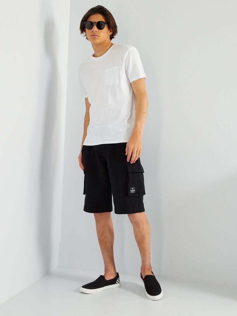 T-shirt de manga curta com bolso frontal Branco - Kiabi