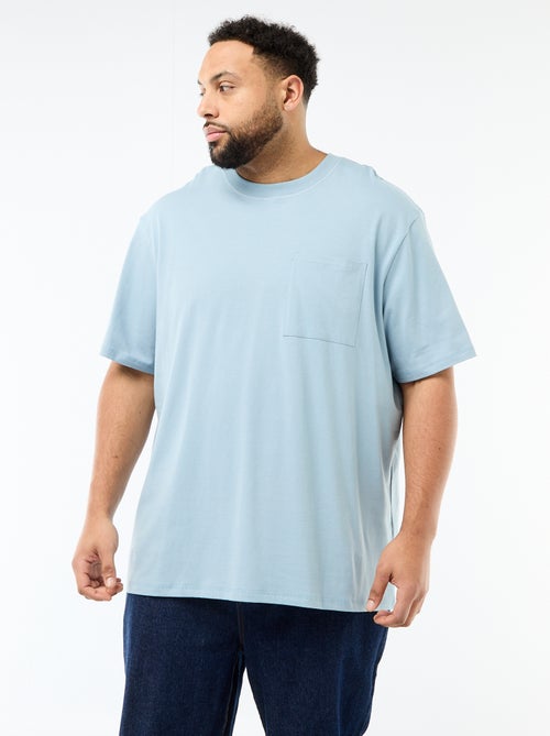 T-shirt de manga curta com bolso no peito - Kiabi