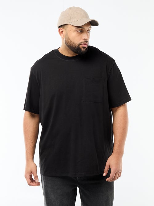 T-shirt de manga curta com bolso no peito - Kiabi