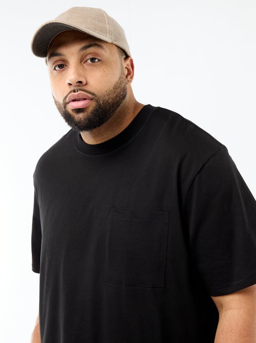 T-shirt de manga curta com bolso no peito - Kiabi