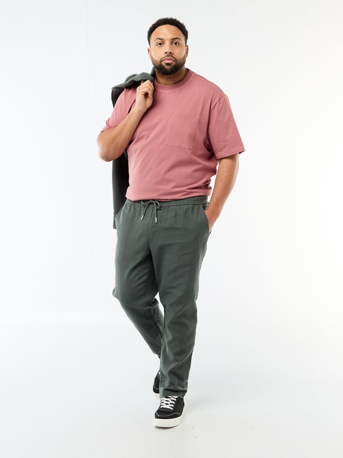 T-shirt de manga curta com bolso no peito - Kiabi