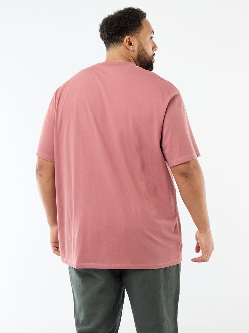 T-shirt de manga curta com bolso no peito Rosa - Kiabi