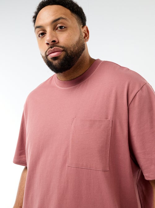 T-shirt de manga curta com bolso no peito - Kiabi