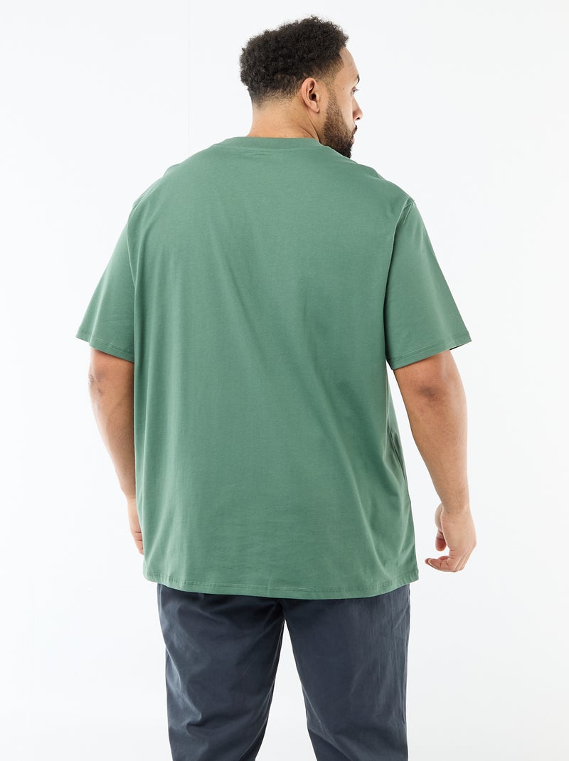 T-shirt de manga curta com bolso no peito Verde - Kiabi
