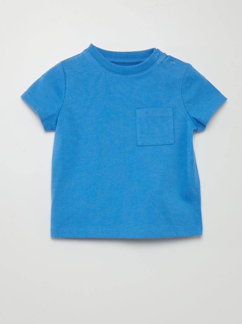 T-shirt de manga curta com bolsos AZUL - Kiabi