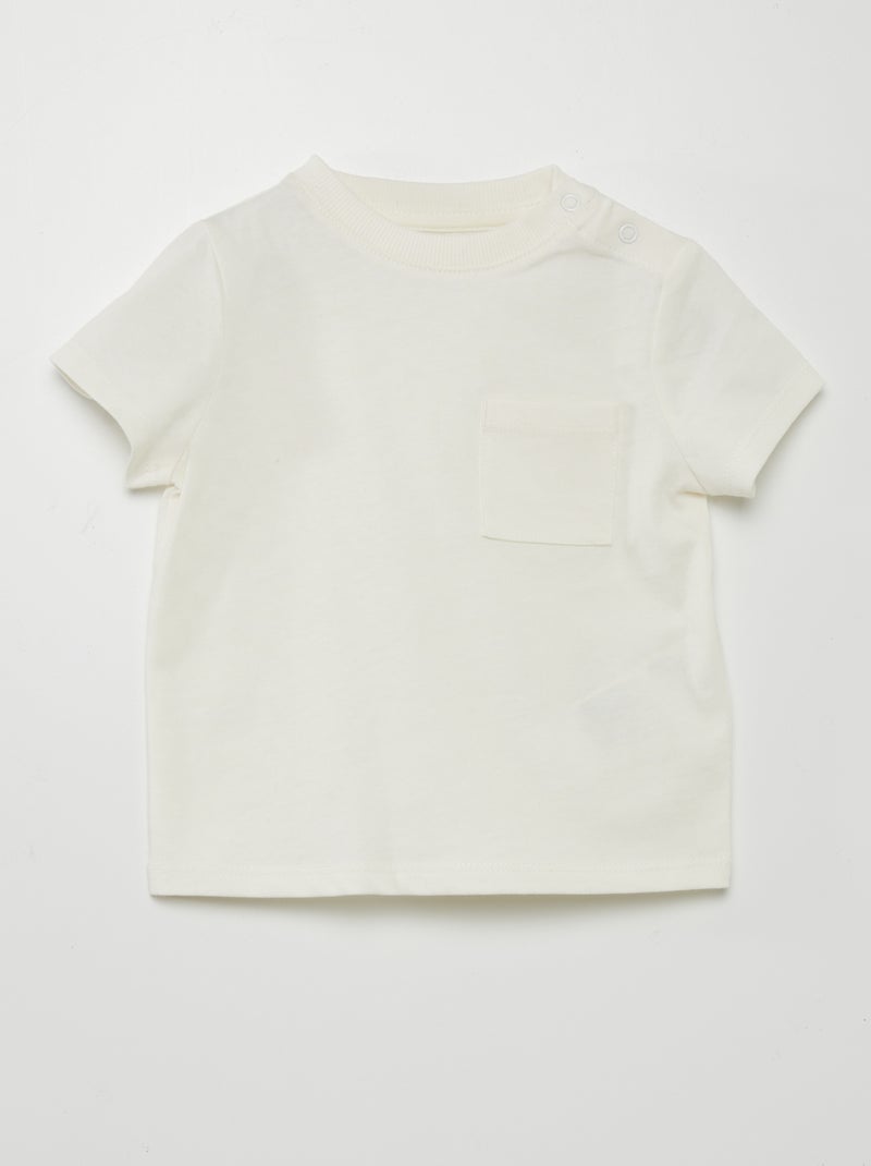 T-shirt de manga curta com bolsos Branco - Kiabi