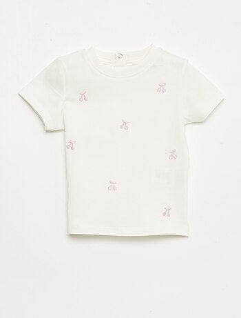 T-shirt de manga curta com bordados