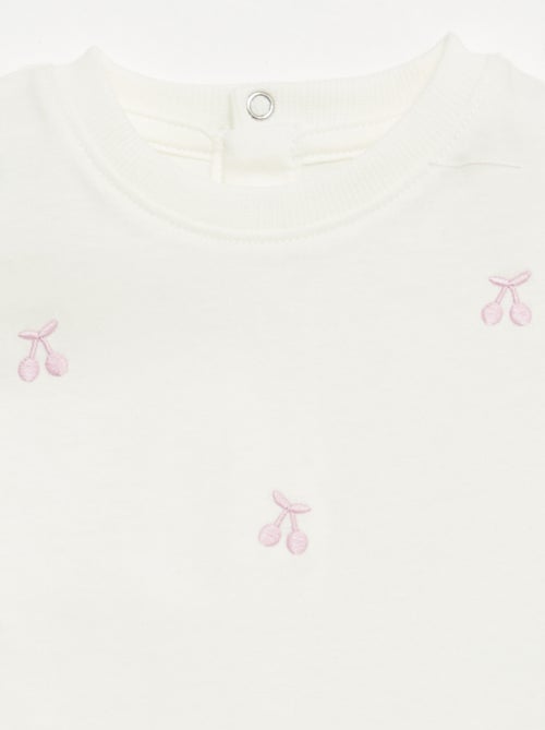 T-shirt de manga curta com bordados - Kiabi