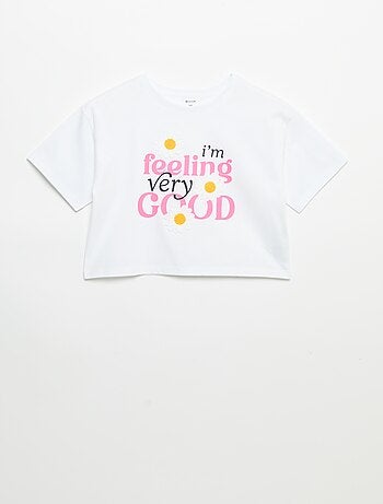 T-shirt de manga curta com bordados