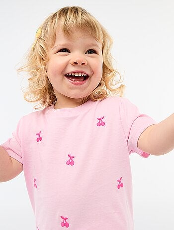 T-shirt de manga curta com bordados