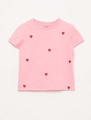 T-shirt de manga curta com bordados
