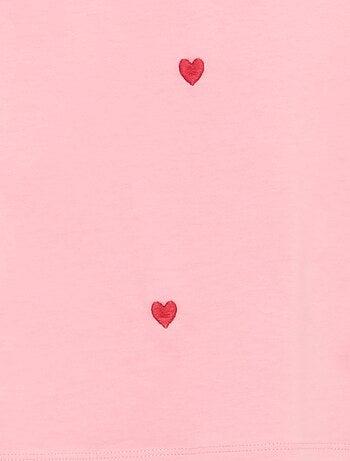 T-shirt de manga curta com bordados