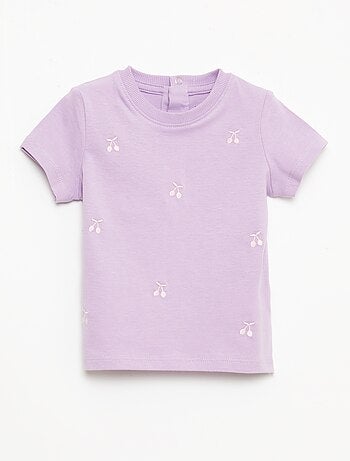 T-shirt de manga curta com bordados