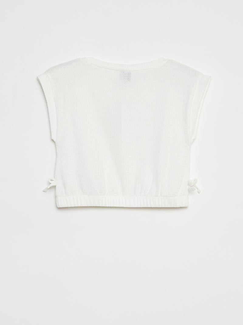 T-shirt de manga curta com cintura elástica Branco - Kiabi