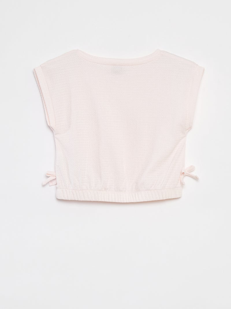 T-shirt de manga curta com cintura elástica ROSA - Kiabi