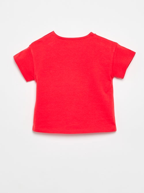 T-shirt de manga curta com coração cosido - Kiabi