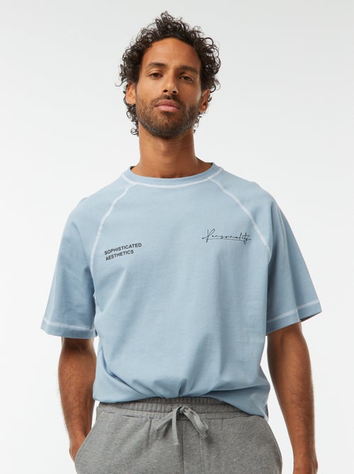 T-shirt de manga curta com corte oversize - Kiabi