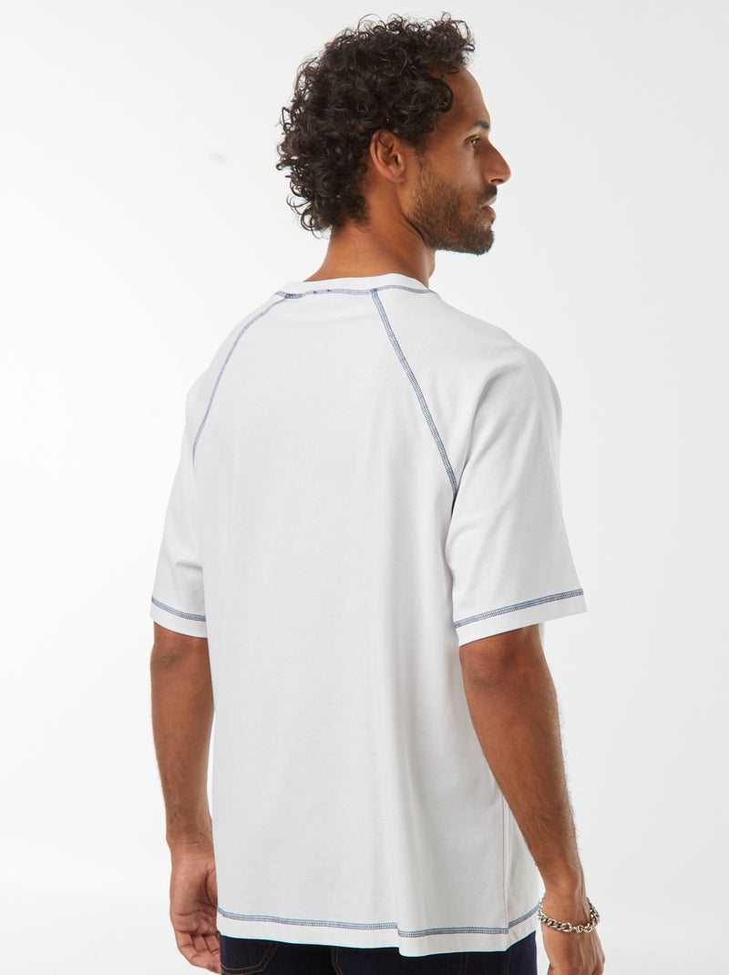 T-shirt de manga curta com corte oversize Branco - Kiabi