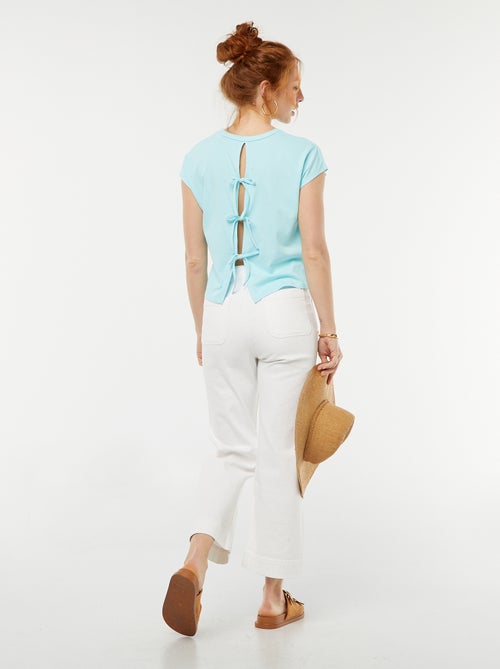 T-shirt de manga curta com costas abertas - Kiabi