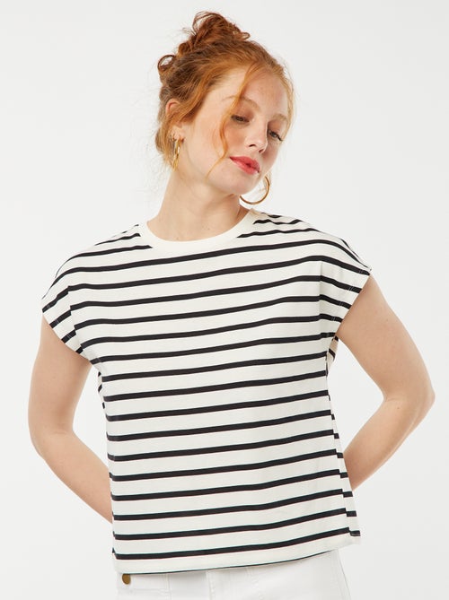 T-shirt de manga curta com costas abertas - Kiabi