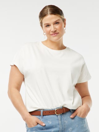 T-shirt de manga curta com costas abertas
