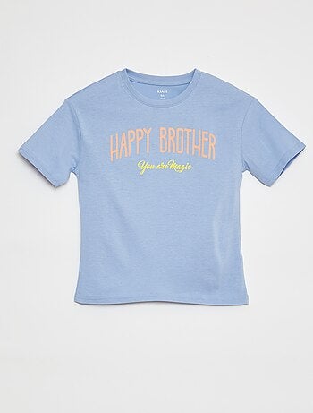 T-shirt de manga curta com desenho Brother