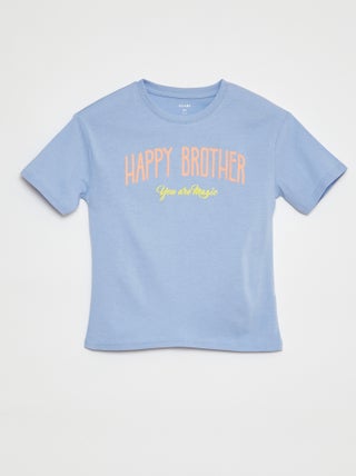 T-shirt de manga curta com desenho Brother