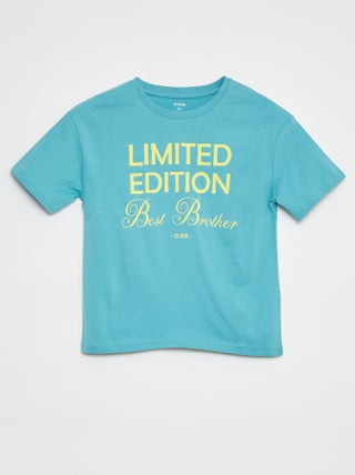 T-shirt de manga curta com desenho Brother