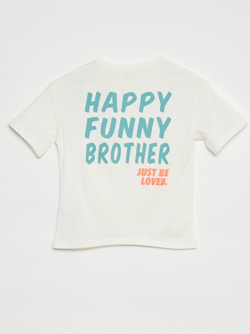 T-shirt de manga curta com desenho Brother - Kiabi