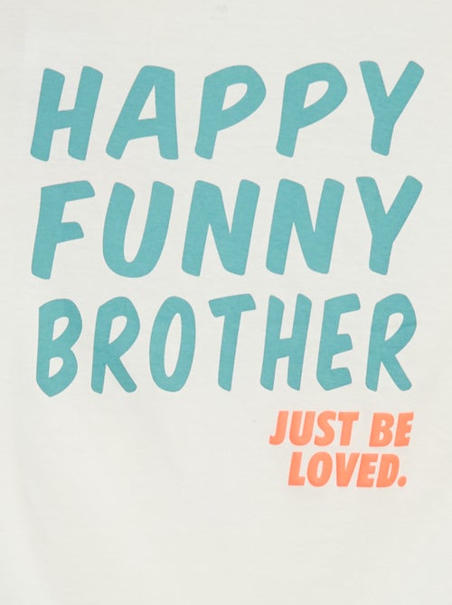 T-shirt de manga curta com desenho Brother - Kiabi