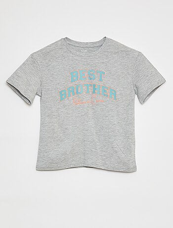 T-shirt de manga curta com desenho Brother