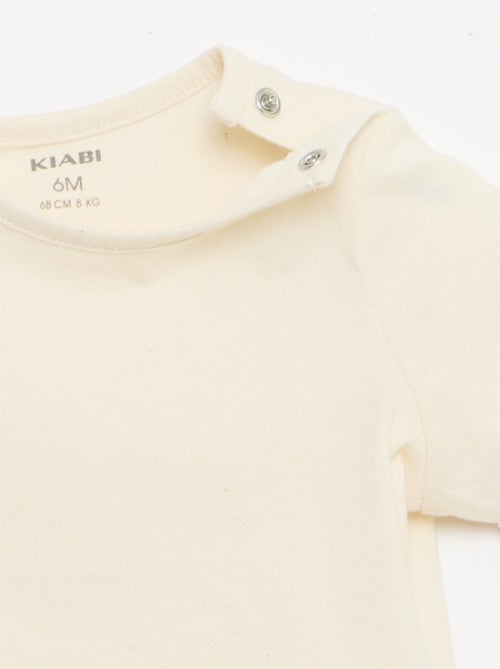 T-shirt de manga curta com detalhes em croché - Kiabi