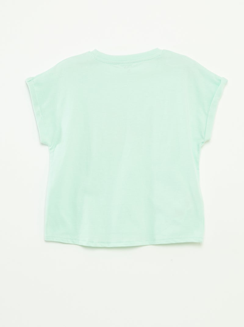 T-shirt de manga curta com estampa AZUL - Kiabi