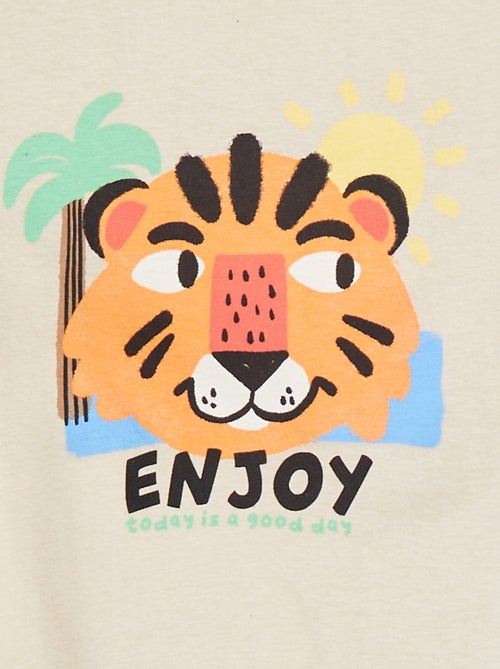 T-shirt de manga curta com estampa - Kiabi