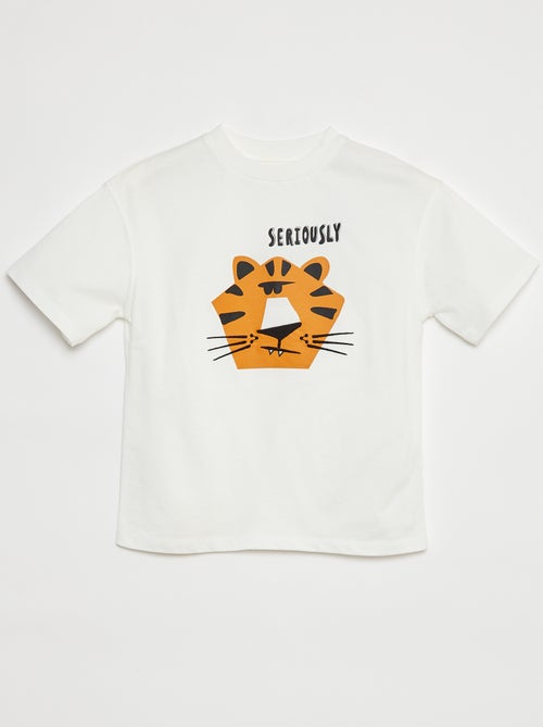 T-shirt de manga curta com estampa - Kiabi