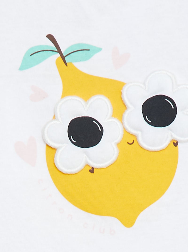 T-shirt de manga curta com estampa BRANCO - Kiabi
