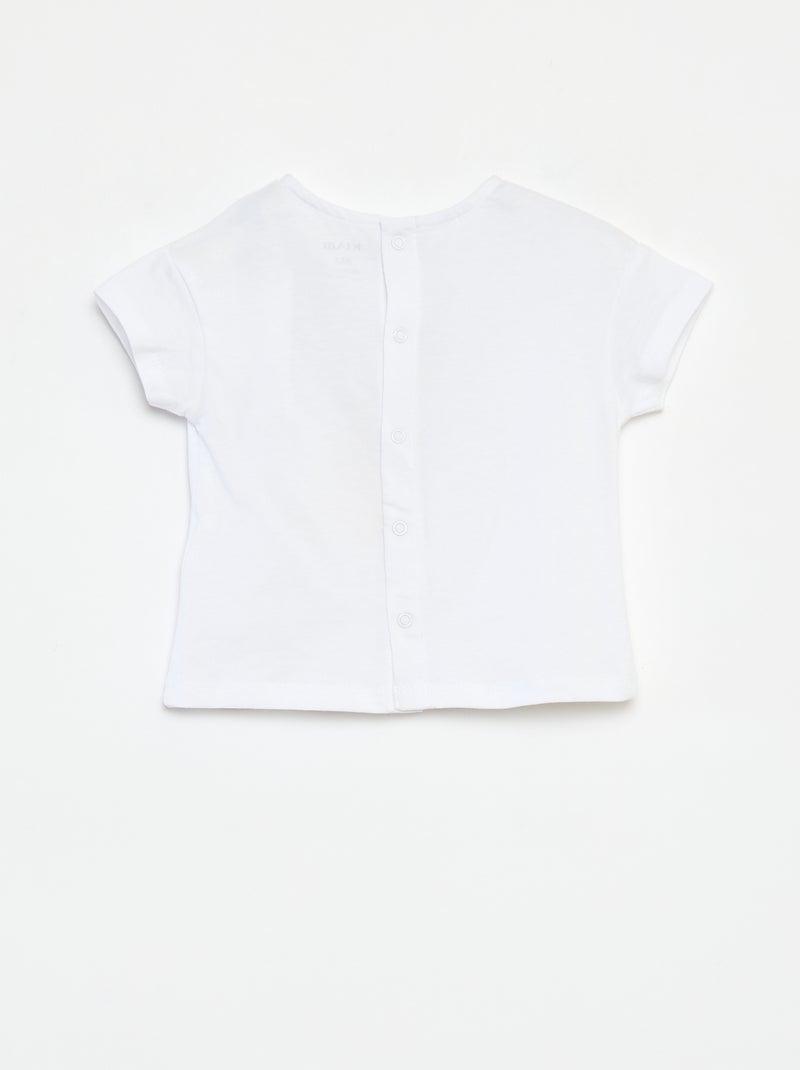 T-shirt de manga curta com estampa BRANCO - Kiabi