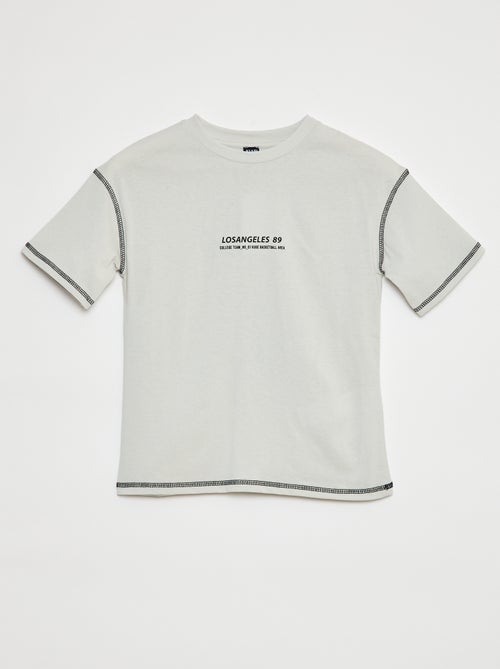 T-shirt de manga curta com estampa - Kiabi