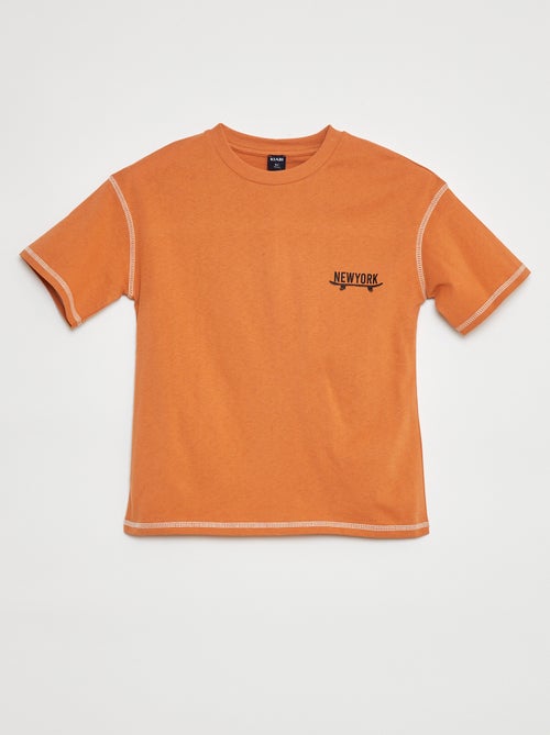 T-shirt de manga curta com estampa - Kiabi