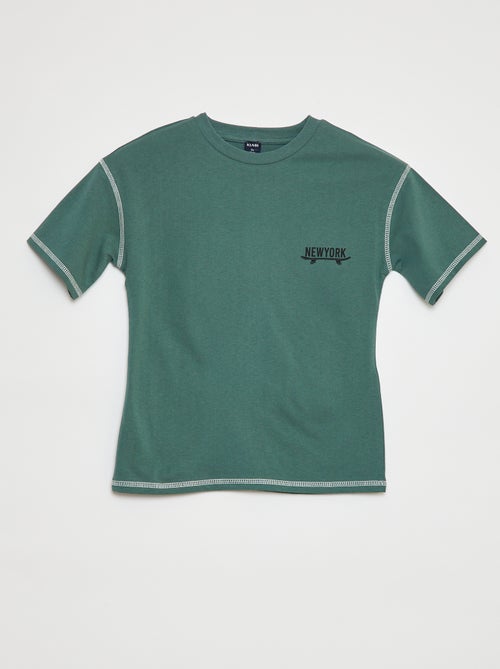 T-shirt de manga curta com estampa - Kiabi