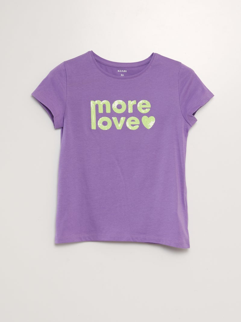 T-shirt de manga curta com estampa VIOLETA - Kiabi
