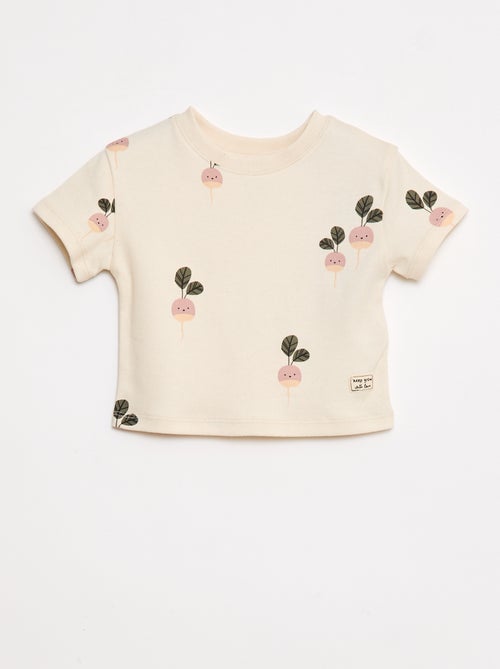 T-shirt de manga curta com estampado - cradle to cradle - Kiabi