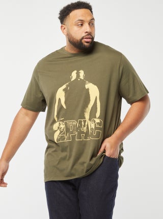 T-shirt de manga curta com estampado '2 PAC'