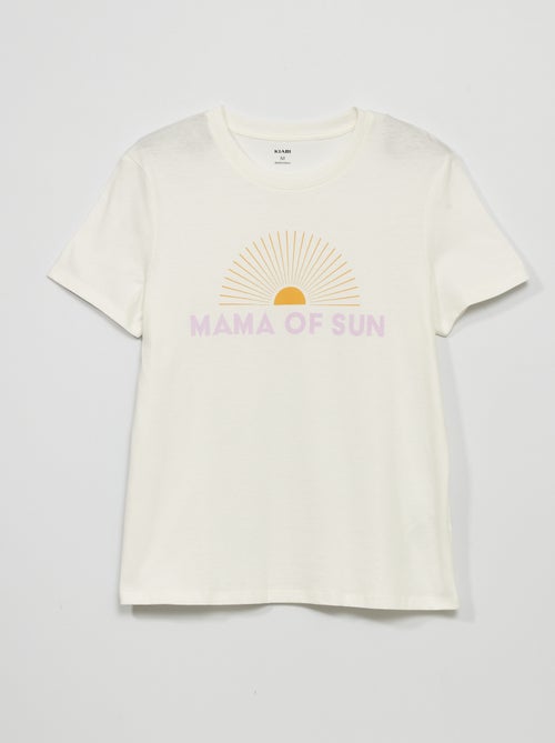 T-shirt de manga curta com estampado à frente - Kiabi